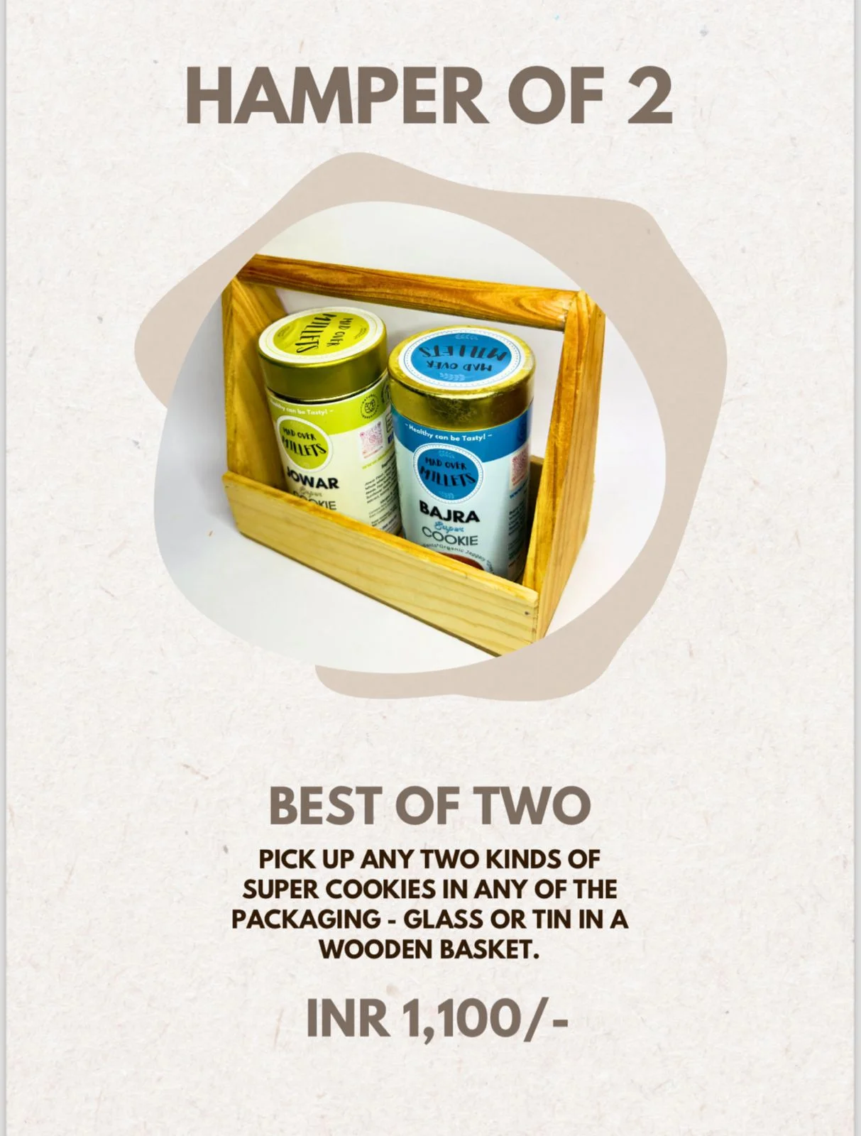 Mad Over Millets 2 in 1 Hamper in Wooden Basket